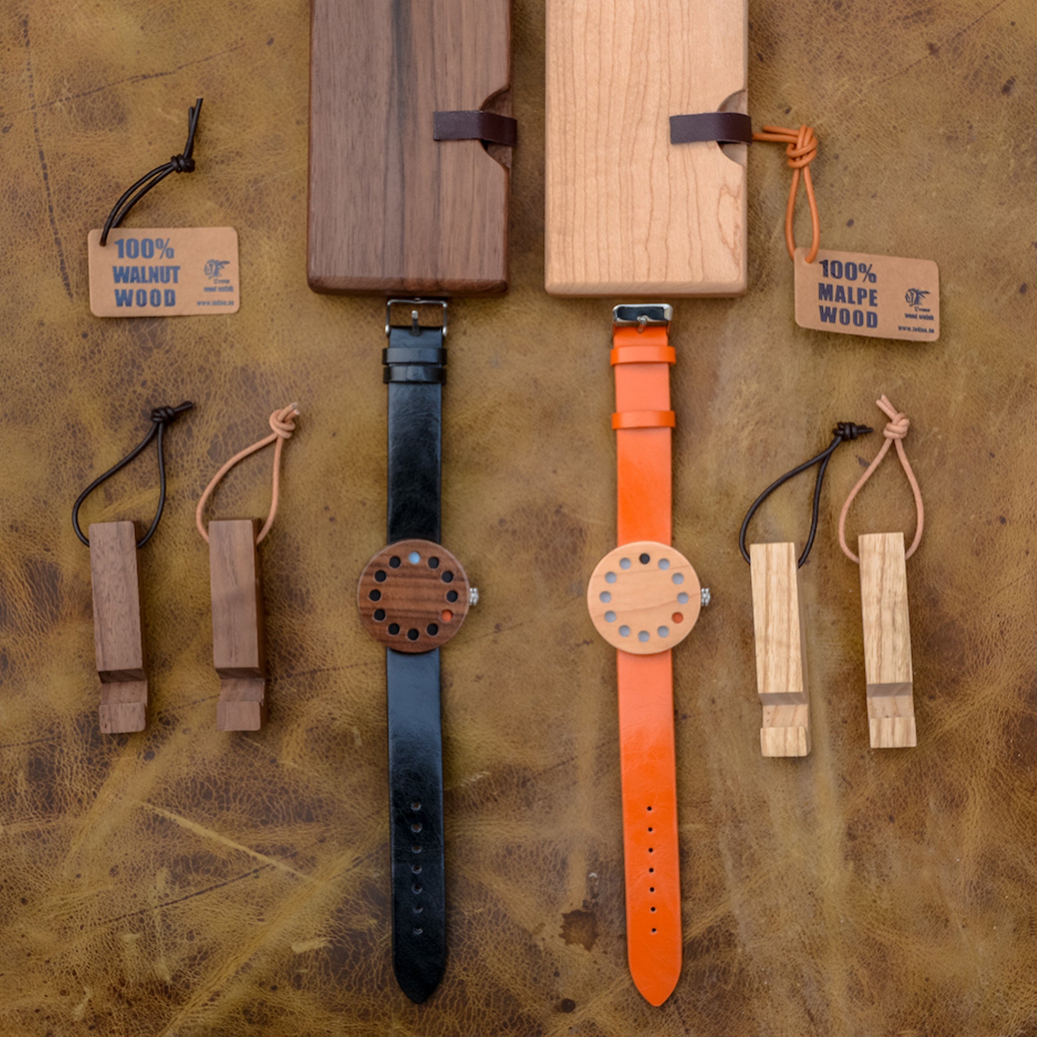 洗練されたシンプルなデザイン。 針がない木製時計「INDIOS」
